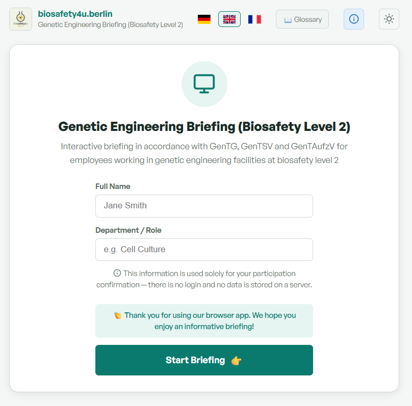 Welcome screen of the browser app Workplace with Display Screen Equipment
